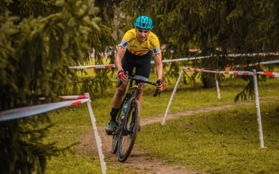 Domínguez durant la cursa a Vic | Cedida